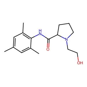 1-(2-hydroxyethyl)-N-(2,4,6-trimethylphenyl)pyrrolidine-2-carboxamide structure