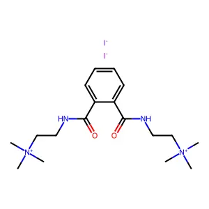 trimethyl-[2-[[2-[2-(trimethylazaniumyl)ethylcarbamoyl]benzoyl]amino]ethyl]azanium diiodide structure