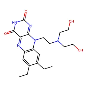 10-[2-[bis(2-hydroxyethyl)amino]ethyl]-7,8-diethylbenzo[g]pteridine-2,4-dione structure