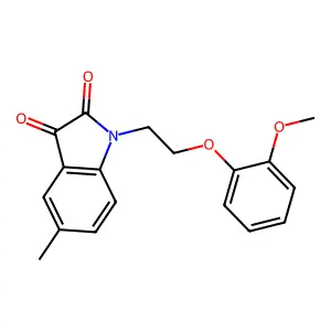 1-[2-(2-methoxyphenoxy)ethyl]-5-methylindole-2,3-dione structure