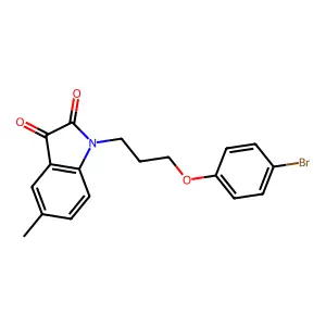 1-[3-(4-bromophenoxy)propyl]-5-methylindole-2,3-dione structure