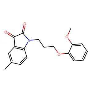 1-[3-(2-methoxyphenoxy)propyl]-5-methylindole-2,3-dione structure