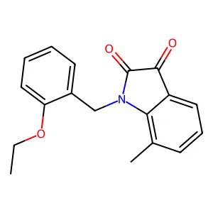 1-[(2-ethoxyphenyl)methyl]-7-methylindole-2,3-dione structure