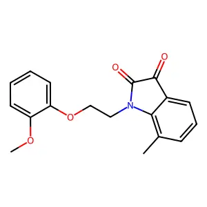 1-[2-(2-methoxyphenoxy)ethyl]-7-methylindole-2,3-dione structure