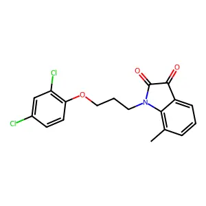 1-[3-(2,4-dichlorophenoxy)propyl]-7-methylindole-2,3-dione structure