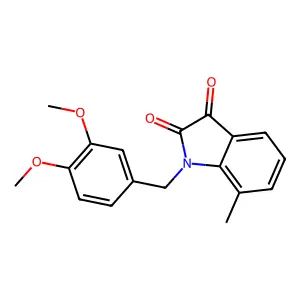 1-[(3,4-dimethoxyphenyl)methyl]-7-methylindole-2,3-dione structure