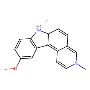 10-methoxy-3-methyl-6a,7-dihydropyrido[3,4-c]carbazol-7-ium iodide structure
