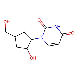 1-[2-hydroxy-4-(hydroxymethyl)cyclopentyl]pyrimidine-2,4-dione structure
