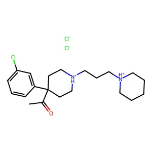 Ethanone, 1-(4-(3-chlorophenyl)-1-(3-(1-piperidinyl)propyl)-4-piperidinyl)-, dihydrochloride structure