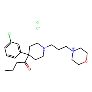 1-Butanone, 1-(4-(3-chlorophenyl)-1-(3-(4-morpholinyl)propyl)-4-piperidinyl)-, dihydrochloride structure