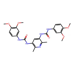 1-(3,4-dimethoxyphenyl)-3-[5-[(3,4-dimethoxyphenyl)carbamoylamino]-2,6-dimethylpyridin-3-yl]urea structure
