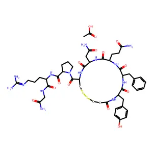 acetic acidN-[1-[(2-amino-2-oxoethyl)amino]-5-(diaminomethylideneamino)-1-oxopentan-2-yl]-1-[7-(2-amino-2-oxoethyl)-10-(3-amino-3-oxopropyl)-13-benzyl-16-[(4-hydroxyphenyl)methyl]-6,9,12,15,18-pentaox structure