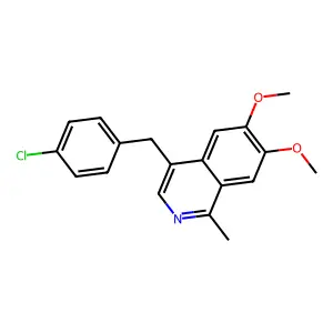 4-[(4-chlorophenyl)methyl]-6,7-dimethoxy-1-methylisoquinoline structure