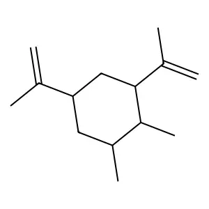 1,2-dimethyl-3,5-bis(prop-1-en-2-yl)cyclohexane structure