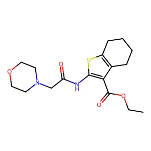 ethyl 2-[(2-morpholin-4-ylacetyl)amino]-4,5,6,7-tetrahydro-1-benzothiophene-3-carboxylate structure