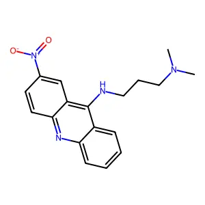 N',N'-dimethyl-N-(2-nitroacridin-9-yl)propane-1,3-diamine structure