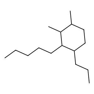 1,2-Dimethyl-3-pentyl-4-propylcyclohexane structure