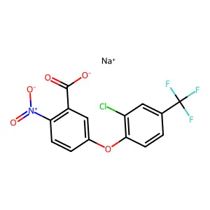 sodium 5-[2-chloro-4-(trifluoromethyl)phenoxy]-2-nitrobenzoate structure