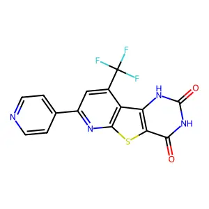 11-pyridin-4-yl-13-(trifluoromethyl)-8-thia-3,5,10-triazatricyclo[7.4.0.02,7]trideca-1(9),2(7),10,12-tetraene-4,6-dione structure