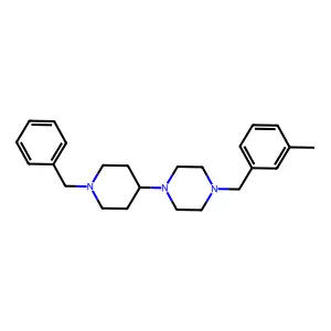 1-(1-benzylpiperidin-4-yl)-4-[(3-methylphenyl)methyl]piperazine structure