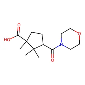 1,2,2-Trimethyl-3-(morpholine-4-carbonyl)-cyclopentanecarboxylic acid structure