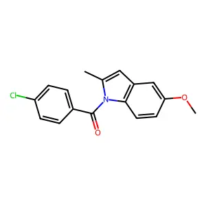 (4-chlorophenyl)-(5-methoxy-2-methylindol-1-yl)methanone structure