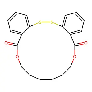 11,18-dioxa-2,3-dithiatricyclo[18.4.0.04,9]tetracosa-1(24),4,6,8,20,22-hexaene-10,19-dione structure