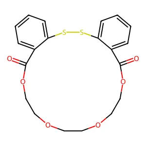 11,14,17,20-tetraoxa-2,3-dithiatricyclo[20.4.0.04,9]hexacosa-1(26),4,6,8,22,24-hexaene-10,21-dione structure