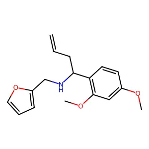 [1-(2,4-Dimethoxy-phenyl)-but-3-enyl]-furan-2-ylmethyl-amine structure