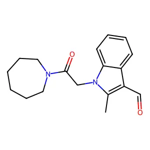1-[2-(azepan-1-yl)-2-oxoethyl]-2-methylindole-3-carbaldehyde structure