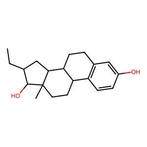 (8R,9S,13S,14S,16S,17S)-16-ethyl-13-methyl-6,7,8,9,11,12,14,15,16,17-decahydrocyclopenta[a]phenanthrene-3,17-diol structure
