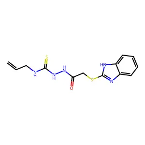 1-[[2-(1H-benzimidazol-2-ylsulfanyl)acetyl]amino]-3-prop-2-enylthiourea structure