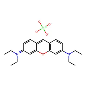 Xanthylium, 3,6-bis(diethylamino)-, perchlorate structure