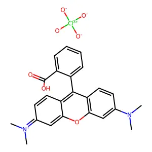 Xanthylium, 9-(2-carboxyphenyl)-3,6-bis(dimethylamino)-, perchlorate (1:1) structure