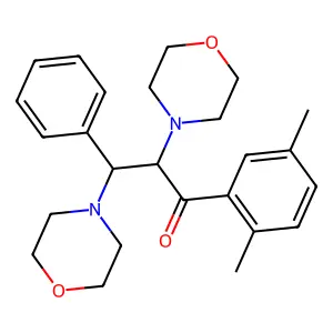 1-(2,5-dimethylphenyl)-2,3-dimorpholin-4-yl-3-phenylpropan-1-one structure