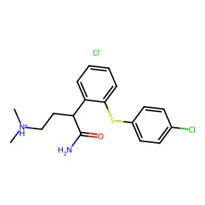 [4-amino-3-[2-(4-chlorophenyl)sulfanylphenyl]-4-oxobutyl]-dimethylazanium chloride structure