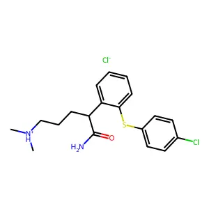[5-amino-4-[2-(4-chlorophenyl)sulfanylphenyl]-5-oxopentyl]-dimethylazanium chloride structure