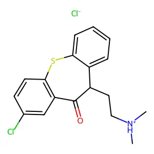 Dibenzo(b,f)thiepin-10(11H)-one, 8-chloro-11-(2-(dimethylamino)ethyl)-, hydrochloride structure
