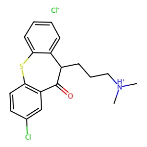 Dibenzo(b,f)thiepin-10(11H)-one, 8-chloro-11-(3-(dimethylamino)propyl)-, hydrochloride structure