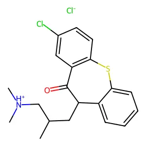 [3-(3-chloro-5-oxo-6H-benzo[b][1]benzothiepin-6-yl)-2-methylpropyl]-dimethylazanium chloride structure