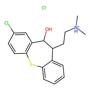 cis-10,11-Dihydro-8-chloro-11-(2-(dimethylamino)ethyl)dibenzo(b,f)thiepin-10-ol hydrochloride structure