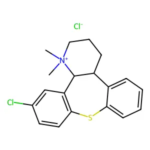 18-chloro-3,3-dimethyl-14-thia-3-azoniatetracyclo[13.4.0.02,7.08,13]nonadeca-1(15),8,10,12,16,18-hexaene chloride structure