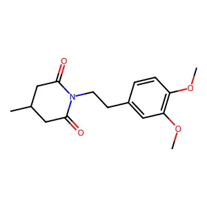1-[2-(3,4-dimethoxyphenyl)ethyl]-4-methylpiperidine-2,6-dione structure