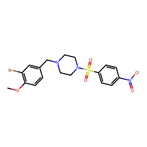 1-(3-bromo-4-methoxybenzyl)-4-[(4-nitrophenyl)sulfonyl]piperazine structure
