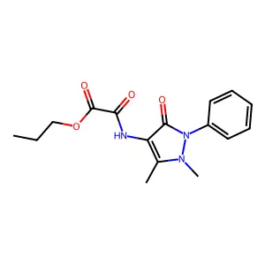 Acetic acid, ((2,3-dihydro-1,5-dimethyl-3-oxo-2-phenyl-1H-pyrazol-4-yl)amino)oxo-, propyl ester structure