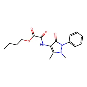 Acetic acid, ((2,3-dihydro-1,5-dimethyl-3-oxo-2-phenyl-1H-pyrazol-4-yl)amino)oxo-, butyl ester structure