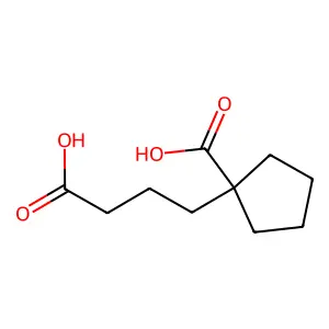 1-(3-carboxypropyl)cyclopentane-1-carboxylic acid structure