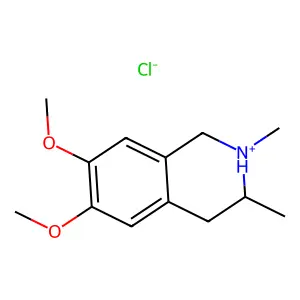 ISOQUINOLINE, 1,2,3,4-TETRAHYDRO-6,7-DIMETHOXY-2,3-DIMETHYL-, HYDROCHLORIDE structure