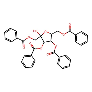 1,3,4,6-tetra-o-benzoylhex-2-ulofuranose structure