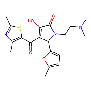 1-(2-(dimethylamino)ethyl)-4-(2,4-dimethylthiazole-5-carbonyl)-3-hydroxy-5-(5-methylfuran-2-yl)-1H-pyrrol-2(5H)-one structure